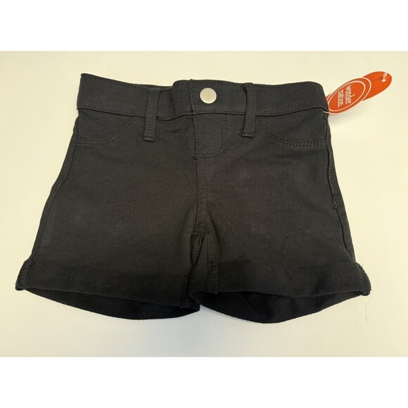 Wonder Nation French Girls Sz 4-5 Shorts Black  Pull On Adjustable Waist  New - Picture 1 of 6